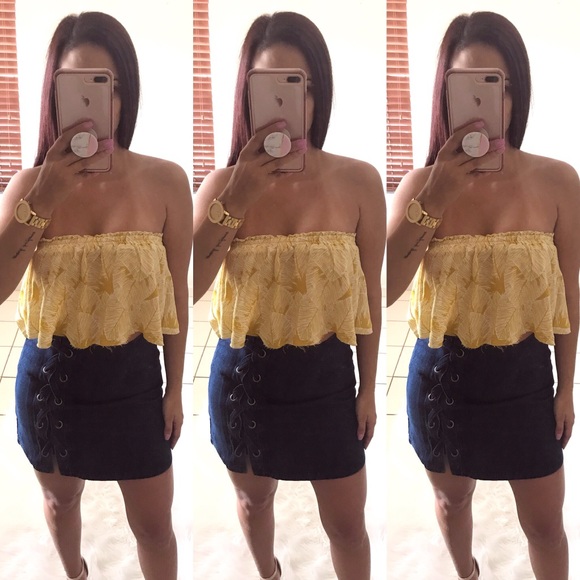 LAST 1 // ‘PALMS’ Printed Crop - Picture 1 of 4